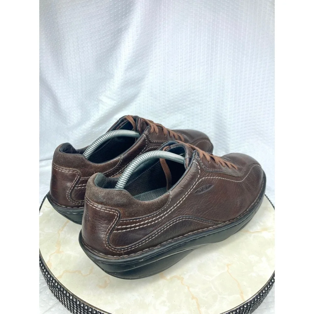 MBT Ajabu Leather Oxford Comfort Shoes Mens Sz 10.5 Brown Orthopedic Rocker Sole